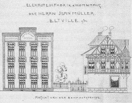 Alte Zeichnung eines Gebäudes, die historische Architektur darstellt.